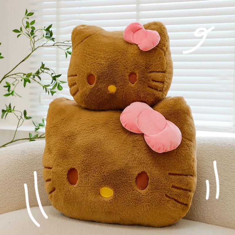 Đồ Chơi Nhồi Bông Hello Dễ Thương KT, Mèo Kitty Da Đen, Búp Bê Đệm Sau Đầu Giường / Đệm Ghế, Ưa Nhìn, Siêu Dễ Thương, Hàng Mới Về 2025 2