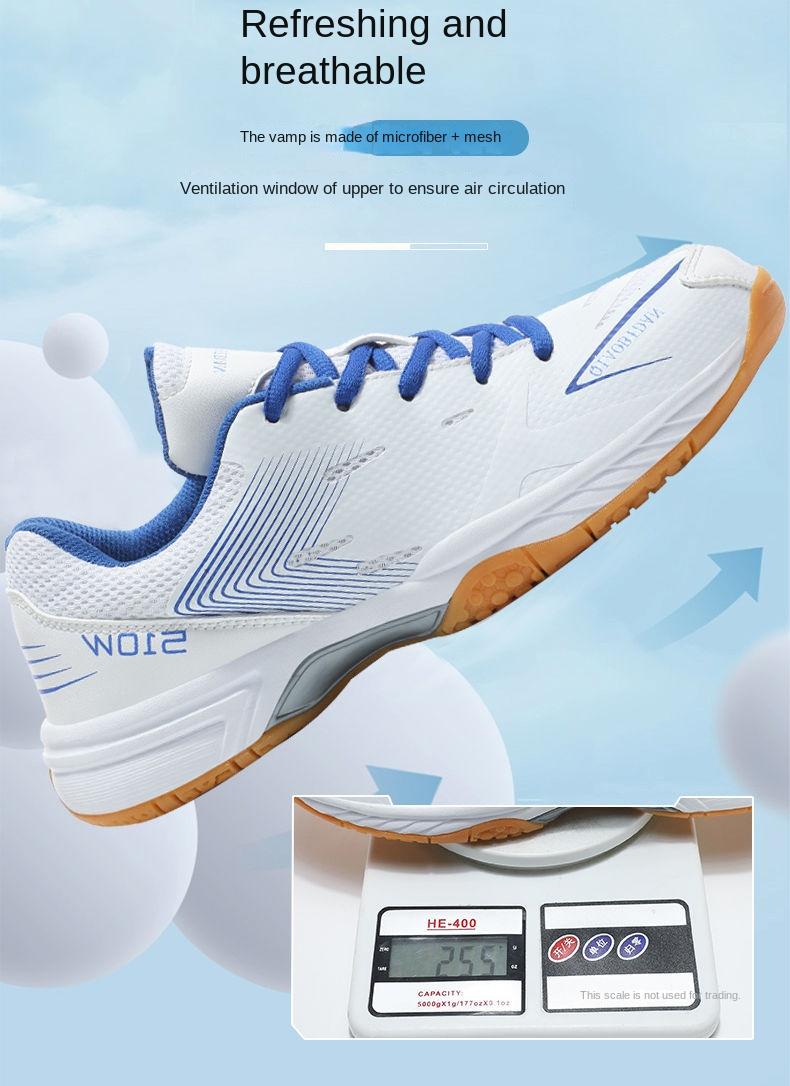 Product Introduction of New Men's and Women's Table Tennis Ball Shoes Tendon Bottom Breathable Casual Badminton Sneaker Non-Slip Wear-Resistant Couples Running Shoes sepatu  basket Professional Anti-Slip Badminton Shoes 5