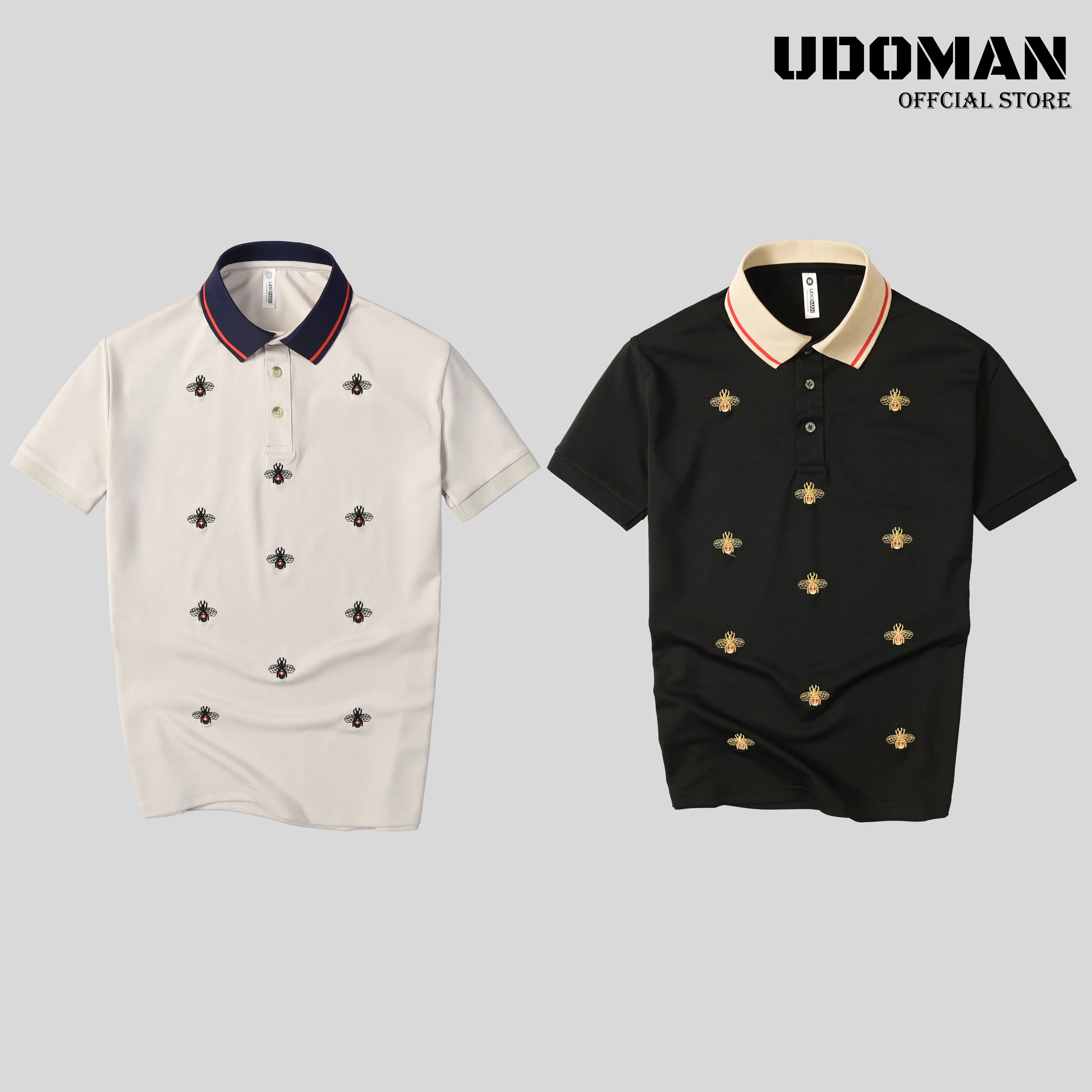 [ LIVE ]  Áo polo nam UDOMAN màu be nhạt HT UD.56
