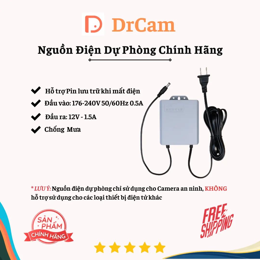 Bộ Nguồn Điện Dự Phòng Sử Dụng Cho Camera An Ninh Nguồn 12V Đèn Bảo Vệ Camera