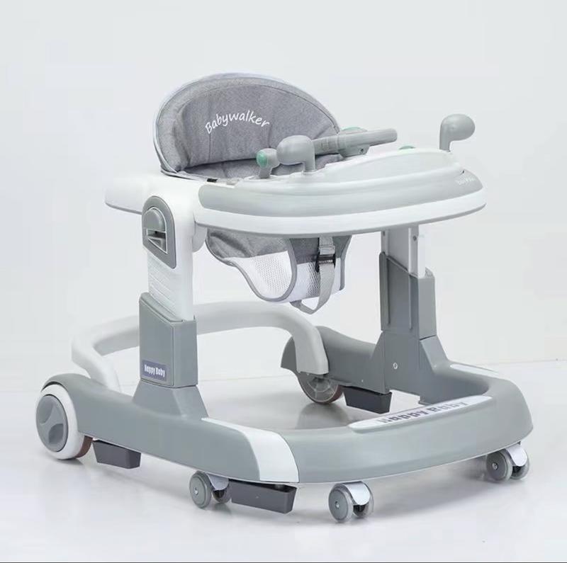 Xe Tròn Tập Đi Chữ U Bàn Nhạc Tay Lái Vô Lăng Điều Chỉnh Cao Thấp Mã 611TD Xe Mâm Tập Đi Baby Walker xe tập xe tập umoo xám pvc miễn phí