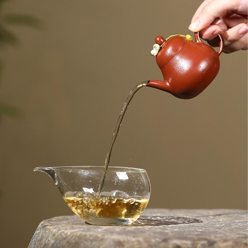 # Zisha Teapot# [Lifetime Fidelity] Yixing Zisha Teapot Pure Handmade Famous Authentic Tea Making Large and Small Capacity Tea Set Yixing Zisha Teapot Famous Handmade Raw Ore Small Coal Kiln Cinnabar Sand Small Autumn Water High-End Teapot 3