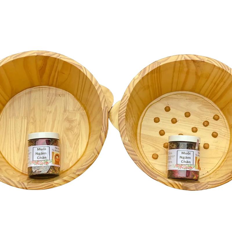 Chậu gỗ ngâm chân Spa chậu ngâm chân masager thư giãn chậu gỗ Thông Cao Cấp