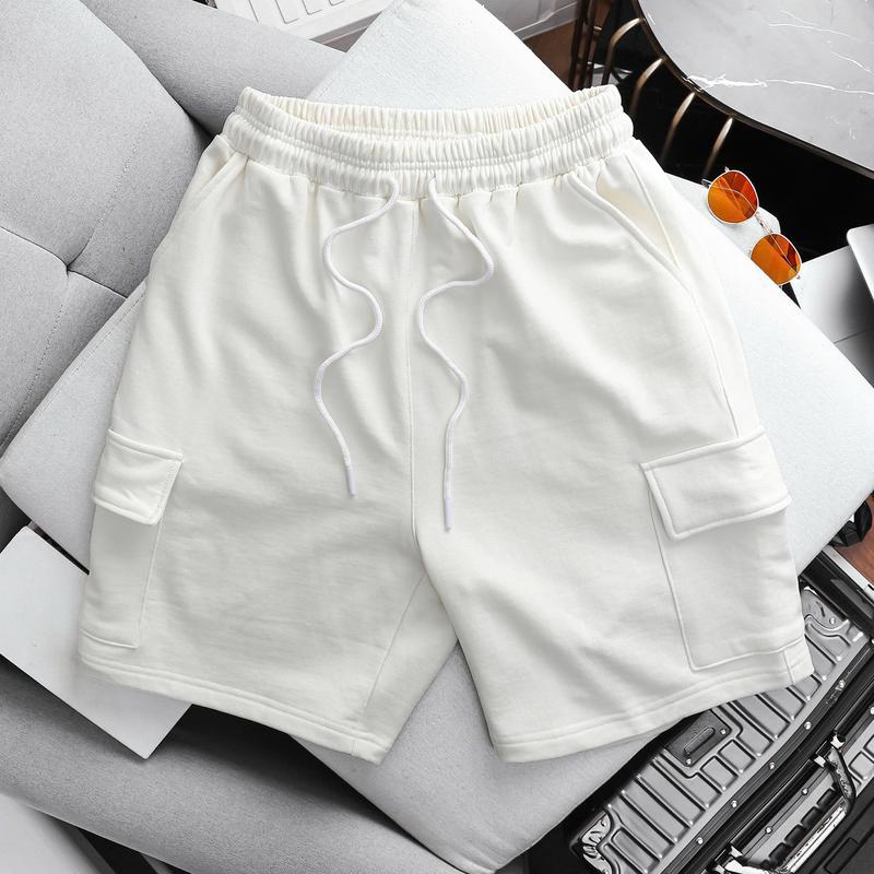 [Bigmen.Bigsizemen] Quần short thun nam big size vải nỉ phối túi hộp màu trắng < 135 kg