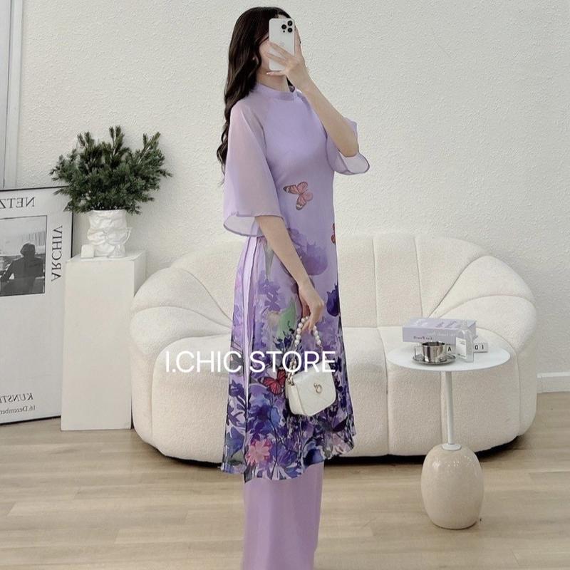 Mã 05. ICHIC -  Áo dài Diên Nhã duyên dáng CÓ ẢNH THẬT 3