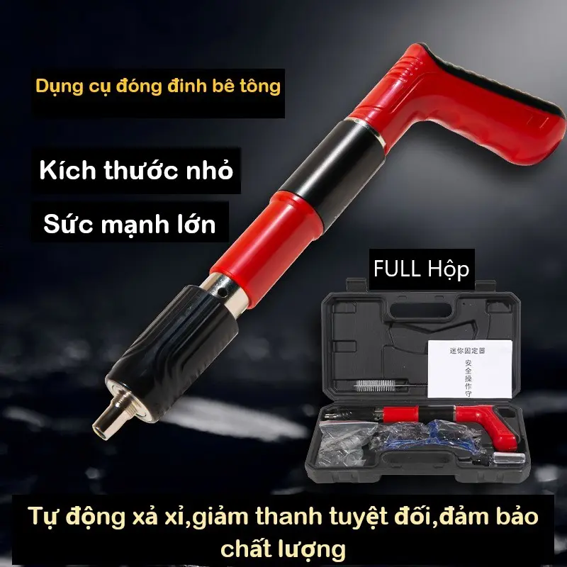 Máy tán Đinh Hạt Nổ Máy ghim đinh hạt nổ Mẫu Mới Nhất 2024 + tặng 100 đinh + bộ phụ kiện + hộp đựng may  bandinh may  bandinhbetong 1