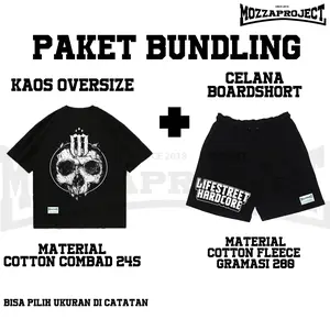 Mozzaproject Paket Bundling Kaos Oversize Dan Celana Boardshort