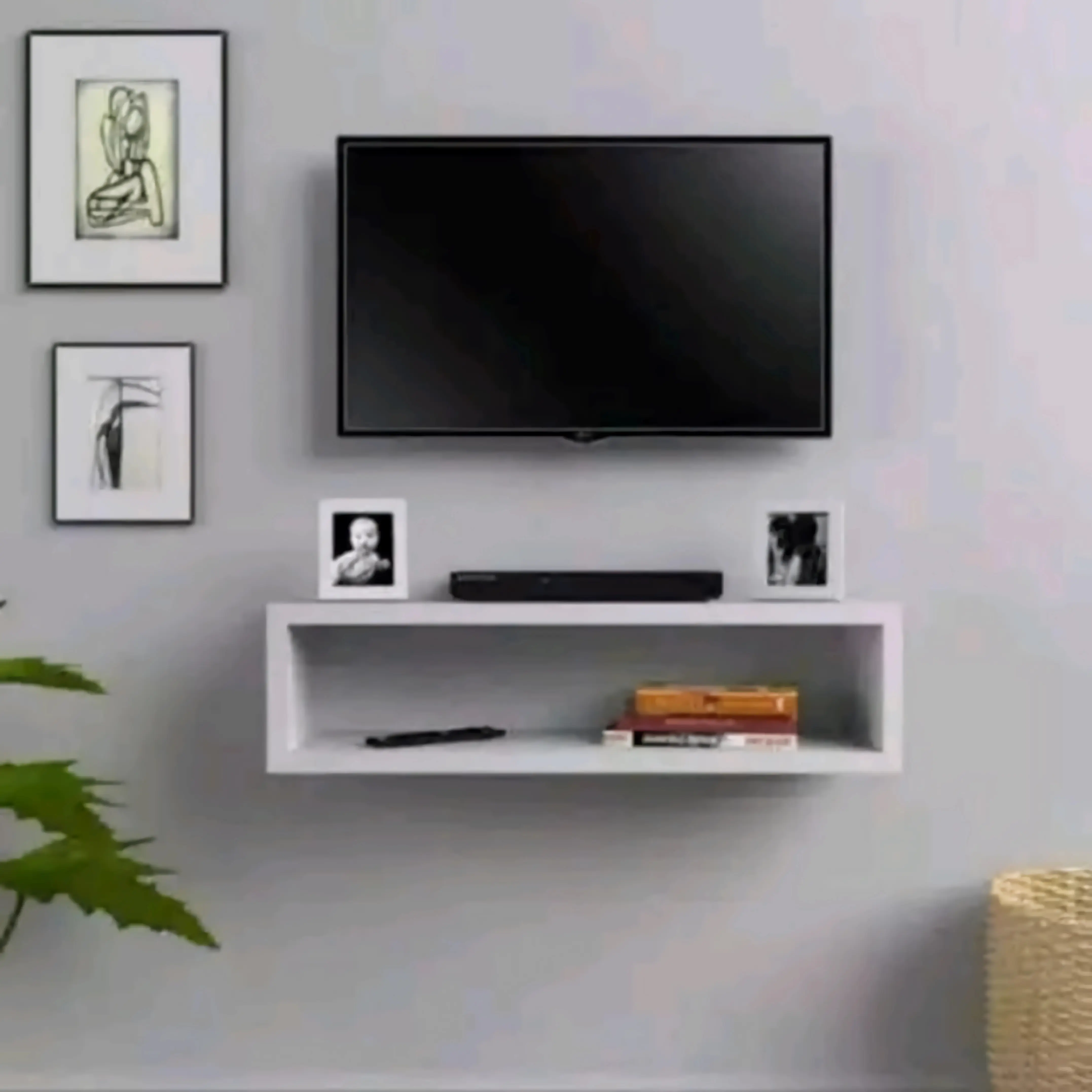 Rak Dinding Ambalan Rak Buku Rak TV Estetik bunga