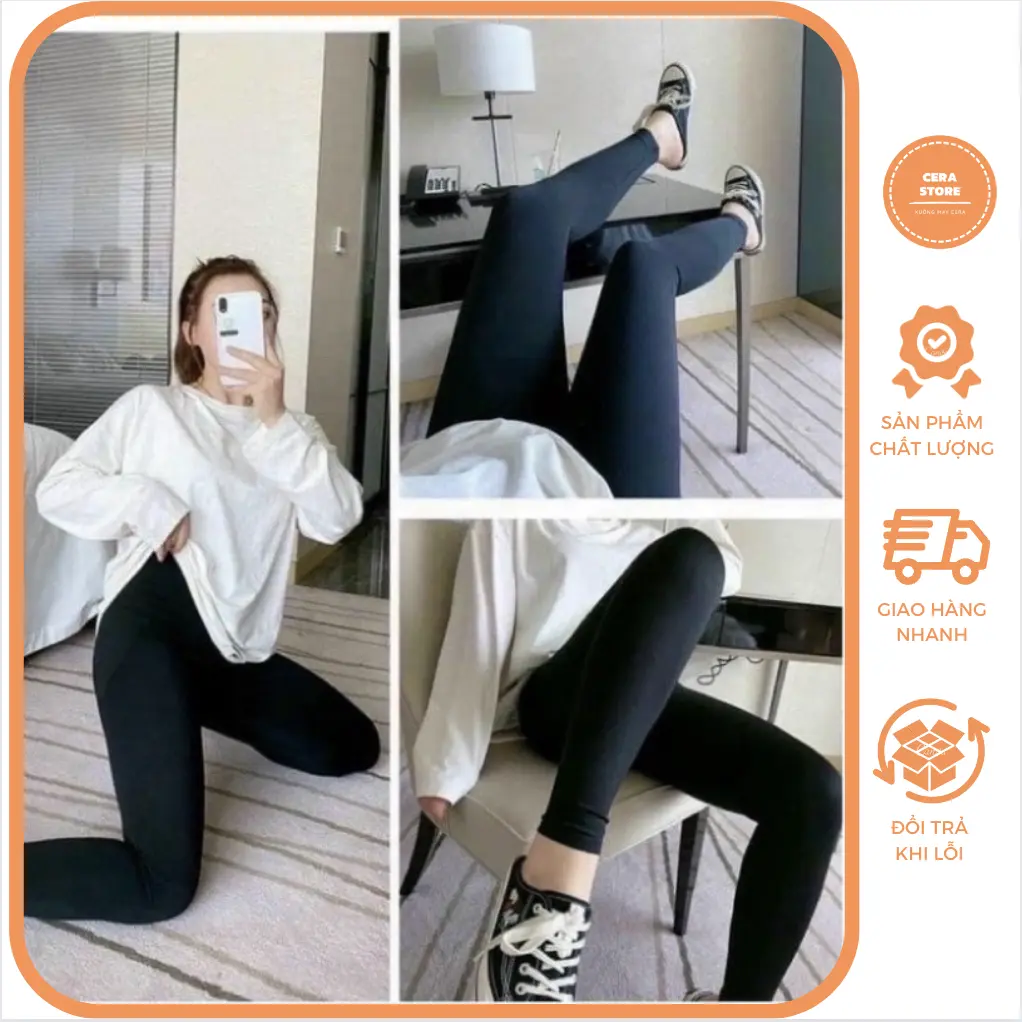 Quần Legging Cotton 4 Túi Cạp Cao Hàng Loại 1 Nữ Women quần  legging
