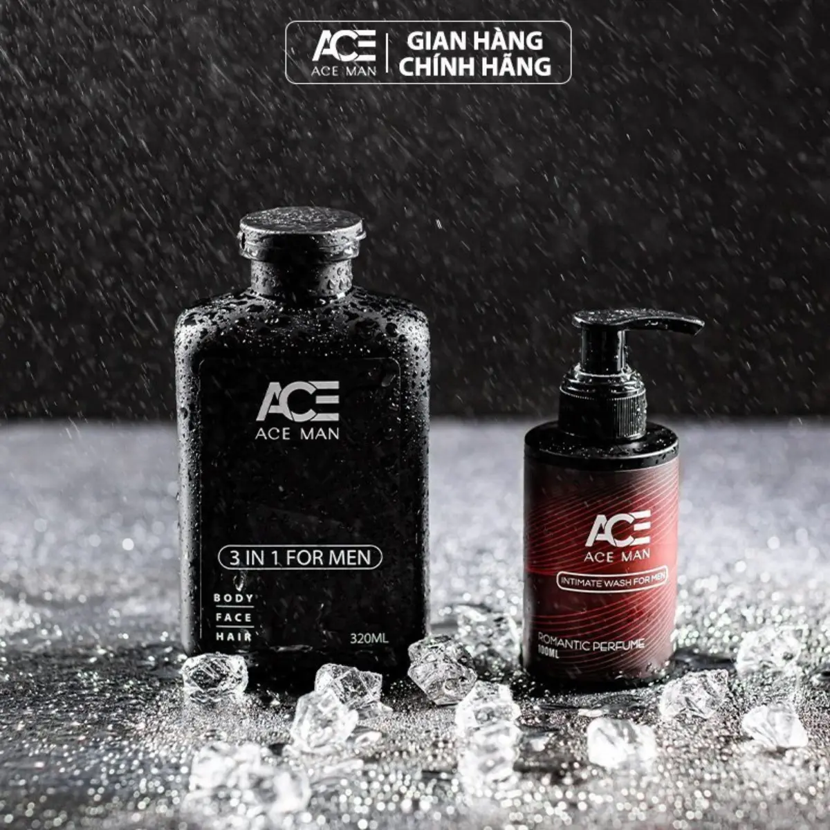 ( SÉT QUÀ TẶNG NAM ) Combo 2 Tặng hộp  ACEMAN Sữa tắm gội hương nước hoa 3in1 & Dung dịch vệ sinh dạng Gel Romantic 100ml dành cho nam giới