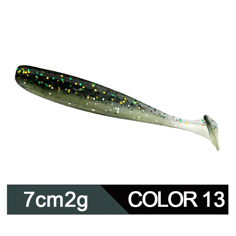 Product Introduction of Factory Soft Bait in Stock Wholesale Topmouth Culter Weever 6/7/9/12cm Lure Superbait Two-Color T Tail 18