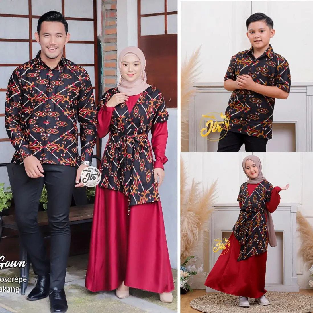 Baju Sarimbit Keluarga Muslim Couple Gamis Lebaran Couple Gamis Ibu dan Anak Sarimbit Keluarga Lebaran Katun Batik Muslim