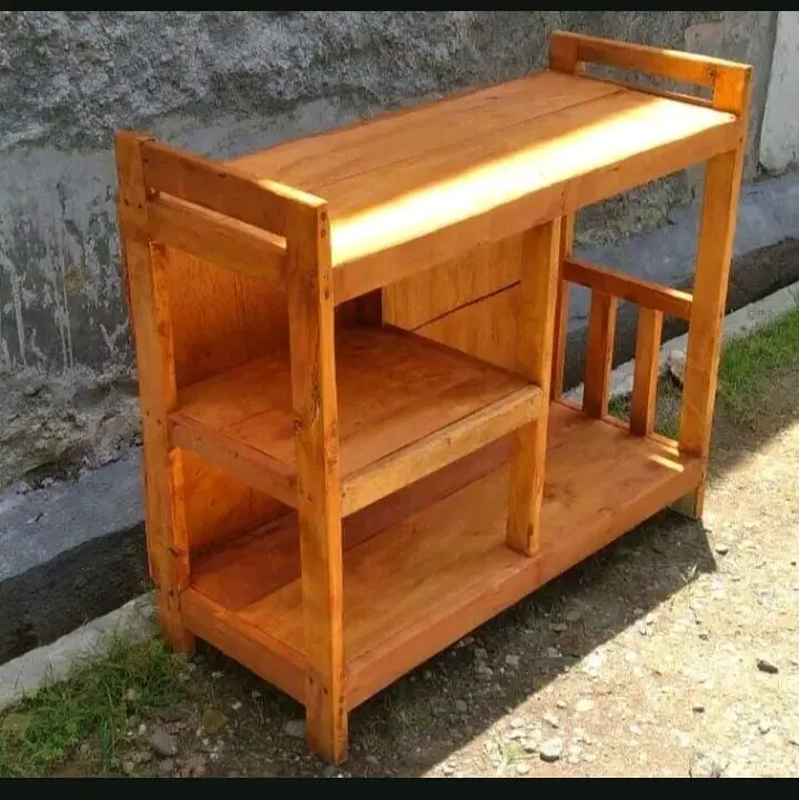 meja kompor 2 tungku meja kayu serbaguna meja anak kos