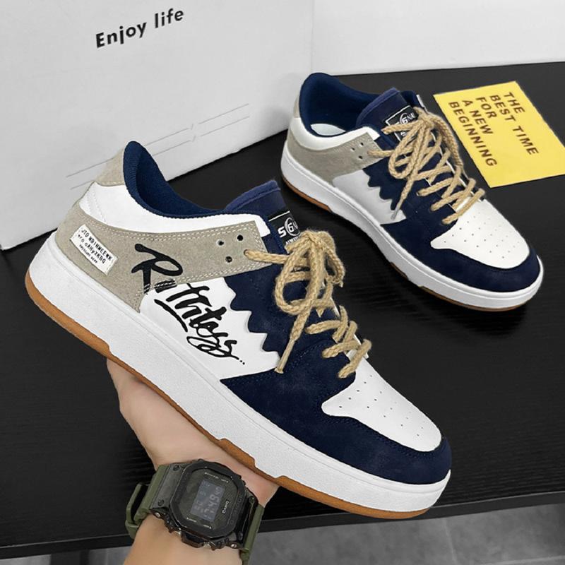 Giày nam - Giày sneaker nam da dây cói RI23 Shoes  Đế Bằng