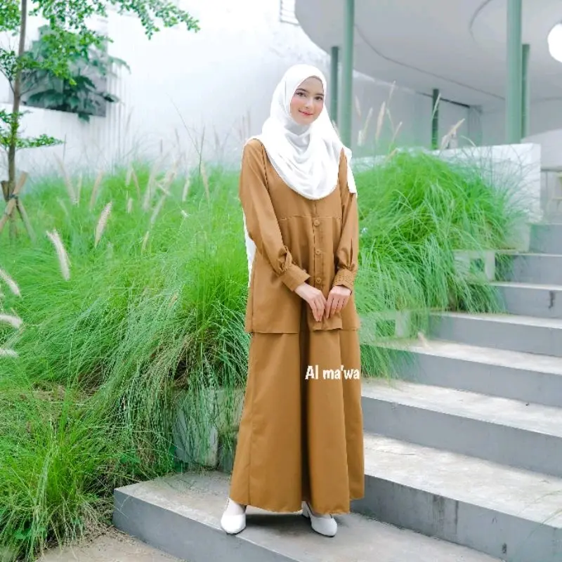 ONESET BAJU SETELAN SERAGAM PEMDAH (TUNIK+ROK) SETELAN WANITA KERJA/DINAS/PNS/GURU/PEMDAH 3
