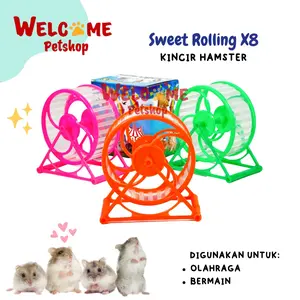 Rolling X8 Kincir Hamster / Mainan Hamster Jogging Olahraga Bermain Wheel