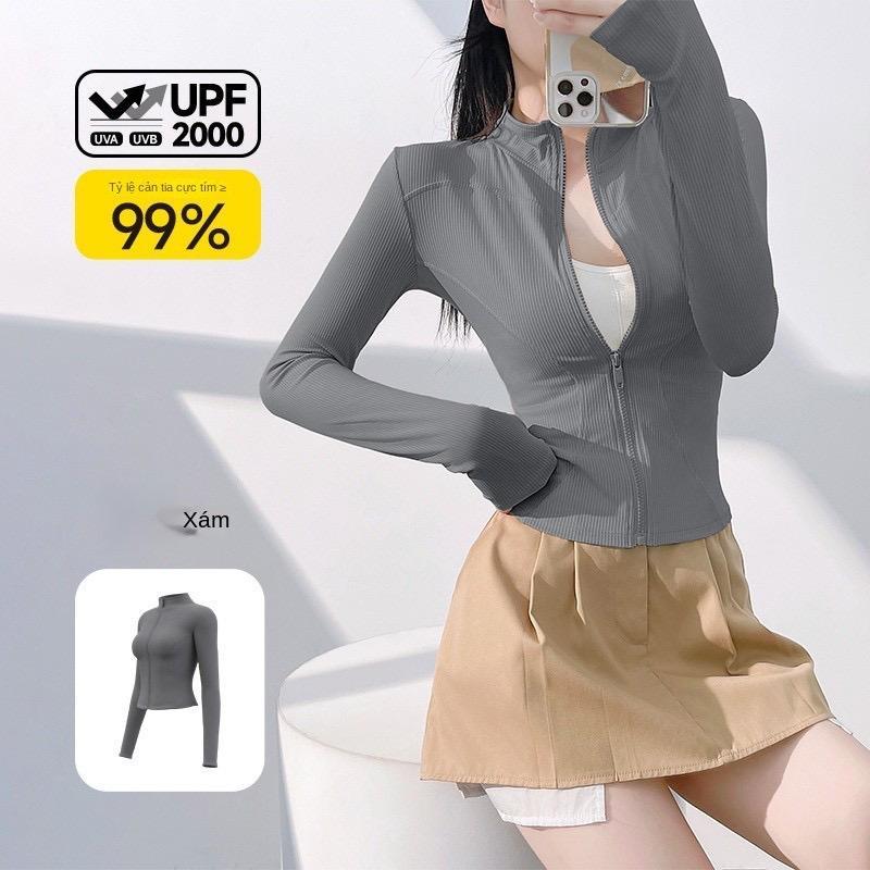 Product Introduction of [Form Nhỏ - Tăng size] [36-65kg] Áo Khoác Nữ Tập Gym, Yoga. Áo Khoác Thun Gân QC [TT21-Gân Tăm]. Áo Khoác Nữ Ôm Body Mẫu Mới [ Đồng ] Sport Chạy Bộ 25