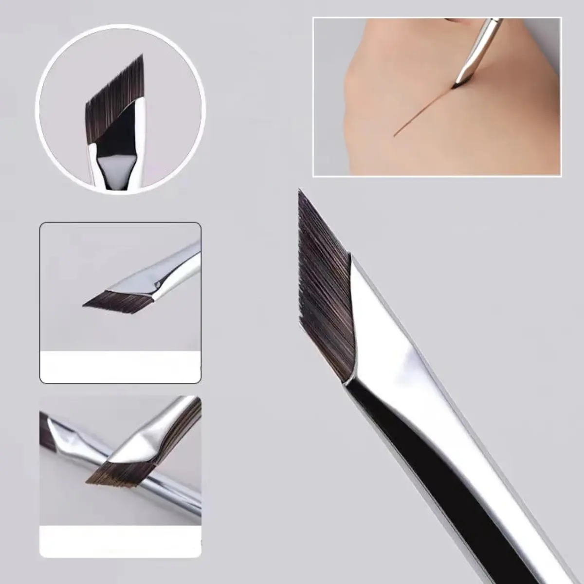 Cọ Kẻ Mắt Lưỡi Dao, Siêu Mỏng, Góc Mịn, Cọ Lông Mày Phẳng, Dụng Cụ Trang Điểm Chi Tiết Dưới Mắt, 1 Cái