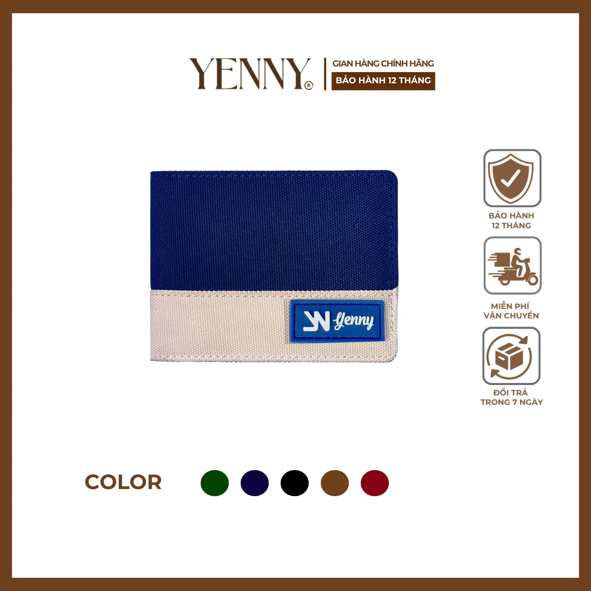 Ví sọc ngang YENNY siêu bền đẹp chống nước wallet nhiều ngăn