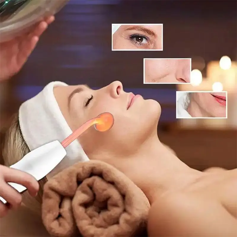 4 in 1 High Frequency Electrode Wand, Comfort Electrotherapy Glass Tube Beauty Device, Facial Skin Care Tool for Women & Men, High Frequency Wand 4