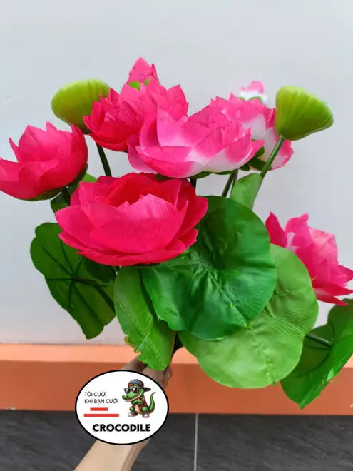 Cành hoa sen trang trí đầy đủ hoa lá đài sen giá tốt nhất - Sản xuất tại Việt Nam - Decor, Decor Phòng 3
