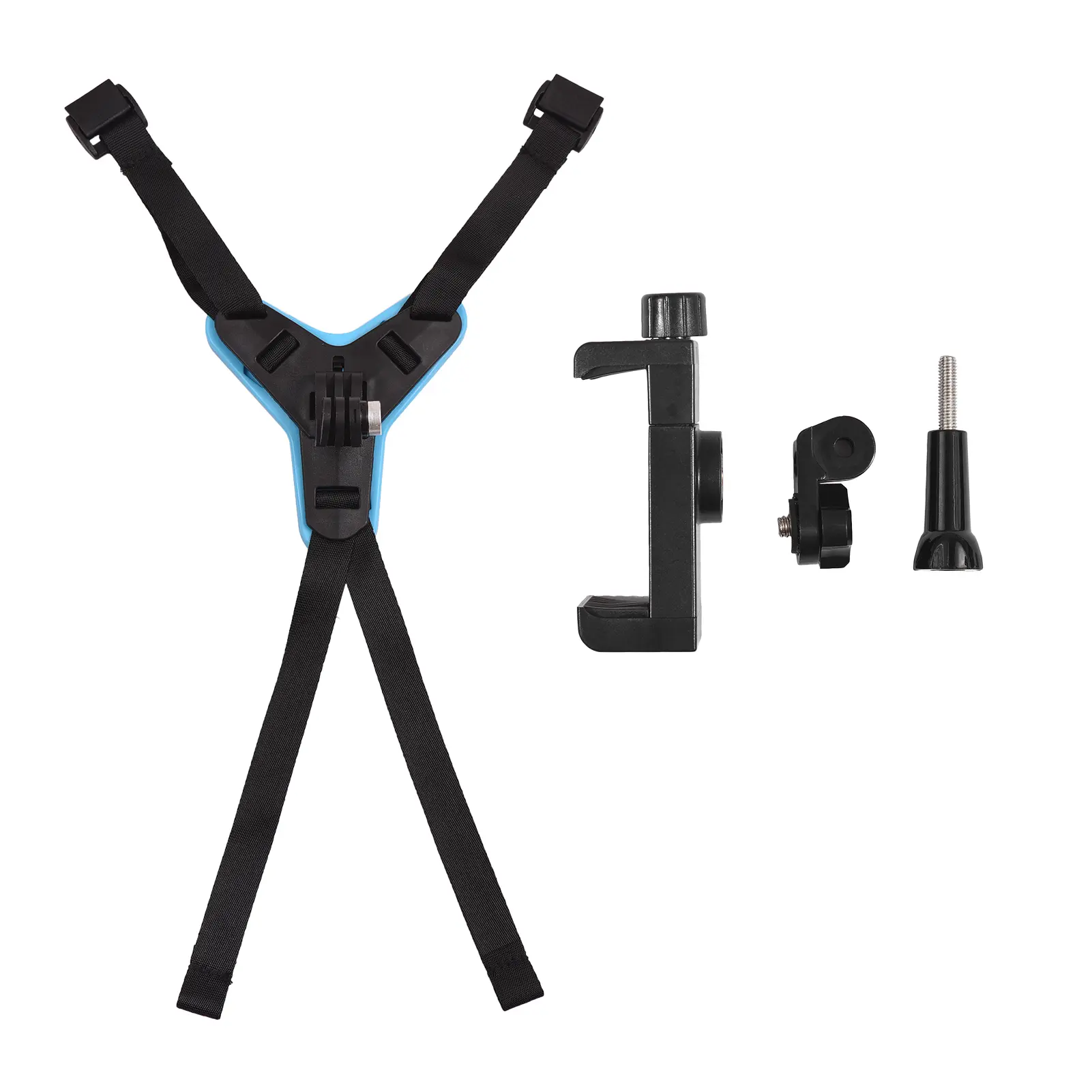Helmet Camera Mount Holder Helmet Mount for Action Camera with Adapter Mobile Phone Clip Compatible with GoPro Hero/ DJI Osmo/ AKASO Action Camera