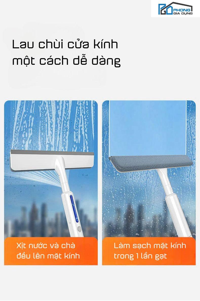 Product Introduction of Cây lau kính, gạt chùi kính phun sương 3 trong 1 cán kim loại chắc chắn (2) 7