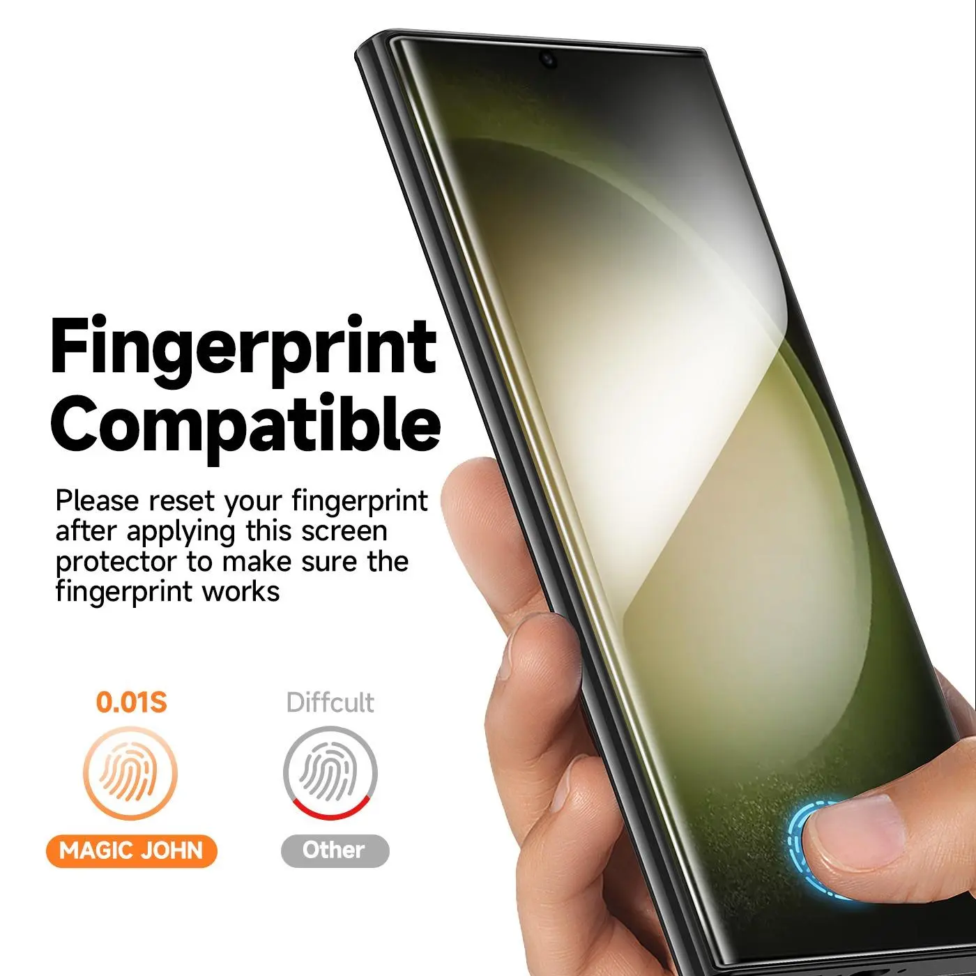 Magic John Screen Protector Film, 2pcs Antiscratch HD Clear Phone Screen Protector, Shockproof