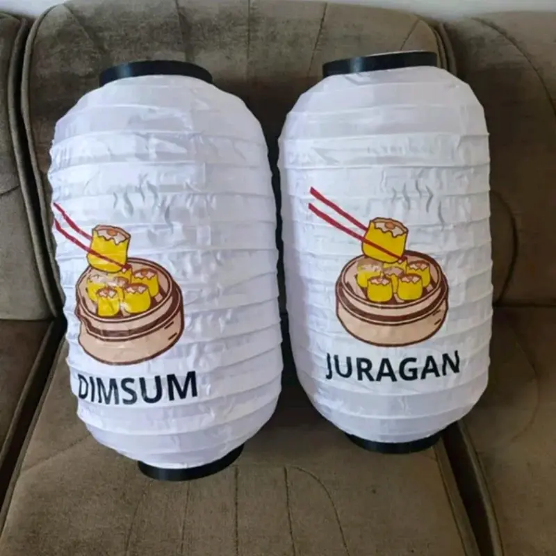 2 pcs lampion custom (logo/tambah tulisan) 25cm x 45cm / kain / outdoor 2