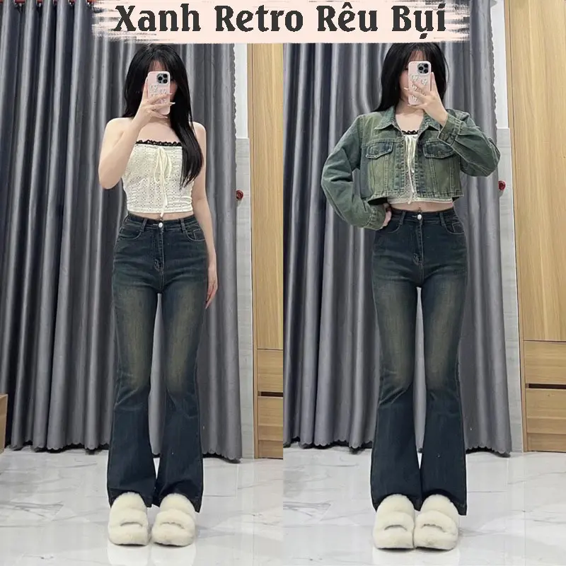 Quần Jean Ống Loe Chất Co Giãn QJ10 Nữ Women  Pants Ong Denim 5