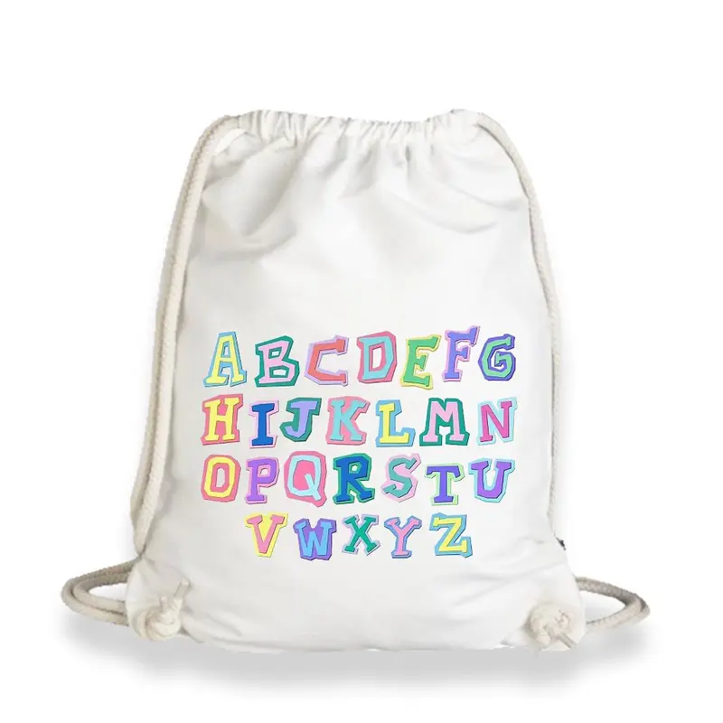 Tas Serut Premium ABCD - Drawstring Bag Kanvas Putih Tebal 30x40 | Thirtystore.id 2