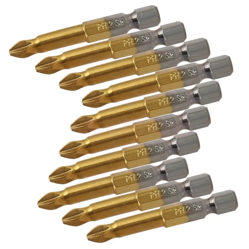 Mũi khoan chéo, đầu lục giác, phủ titan, chống trượt, tuốc nơ vít, có tay cầm, có sẵn trong 5 hoặc 10 chiếc 1