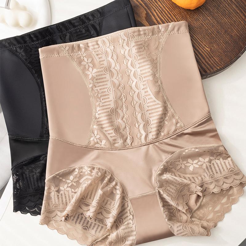 Quần Lót Gen Bụng Cạp Cao,không hằn không viền 1125 Nữ Cạp Cao Women Đen Ren