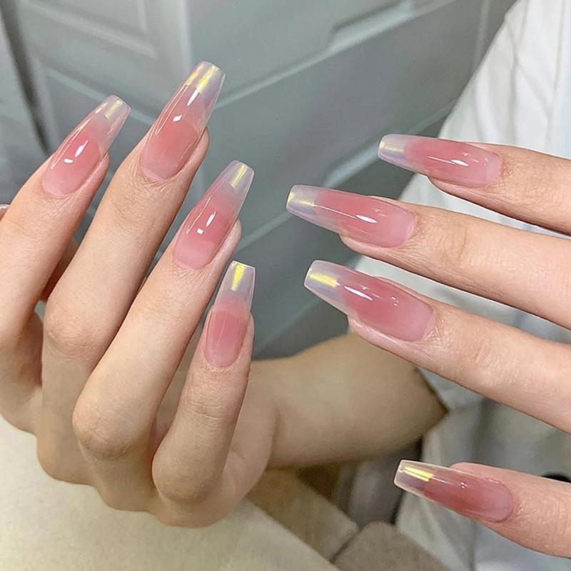 Product Introduction of 9.9 Six Boxes of Wearable Nails 2024 New Style Brightening Nail Art High-end Ins Wearable Nails Pure Desire Style Student Nail Stickers 9