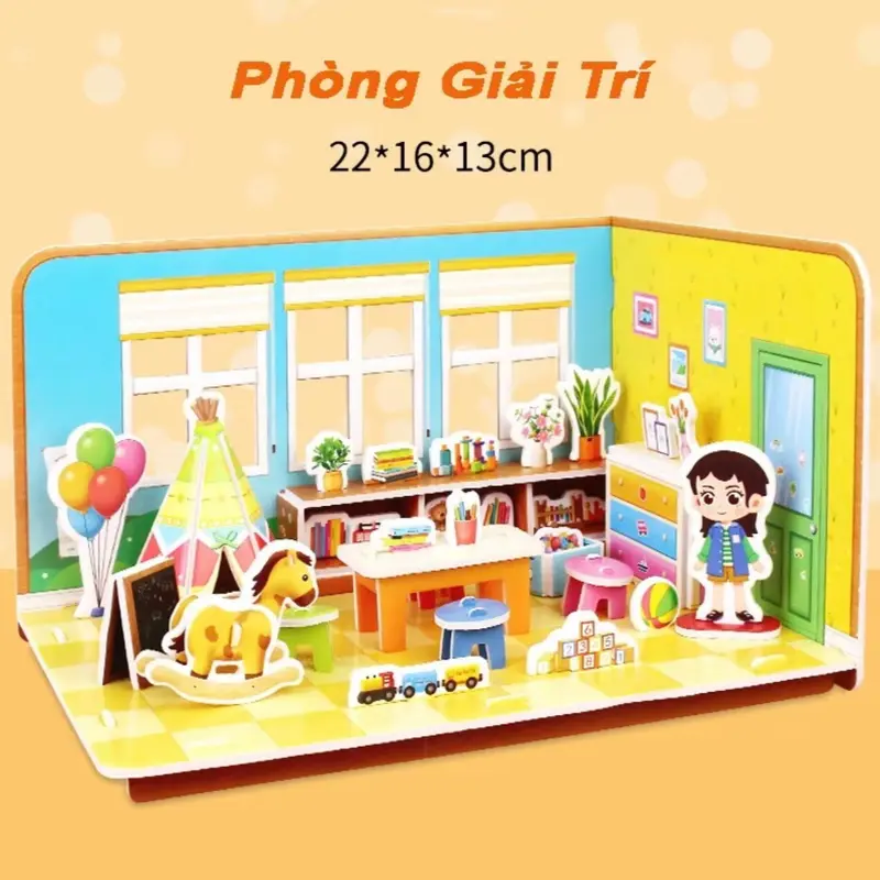 [COMBO 8 Bộ ] Hoạt Hình 3D Xếp Hình, Giáo Dục 3D Handmade Xếp Hình Phòng DIY, Xây Dựng Đồ Chơi Nhà Bếp Phòng Tắm Phòng Ngủ Ghép Hình Giấy Xếp Hình Đồ Chơi Bé Trai Bé Gái Toy Voi 2