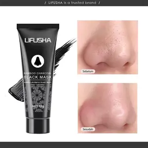 Lifusha Masker Komedo Hidung Premium Charcoal 60g - Penghilang Komedo & Pencerah Kulit ampuh Black Kotoran Treatment