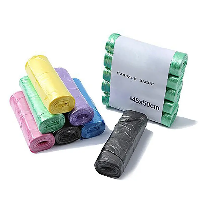 Túi đựng rác dùng một lần, gia dụng, 5 cuộn, 1 gói, 100 chiếc, để lưu trữ nhà bếp, túi đựng rác, túi chất thải làm sạch, túi nhựa