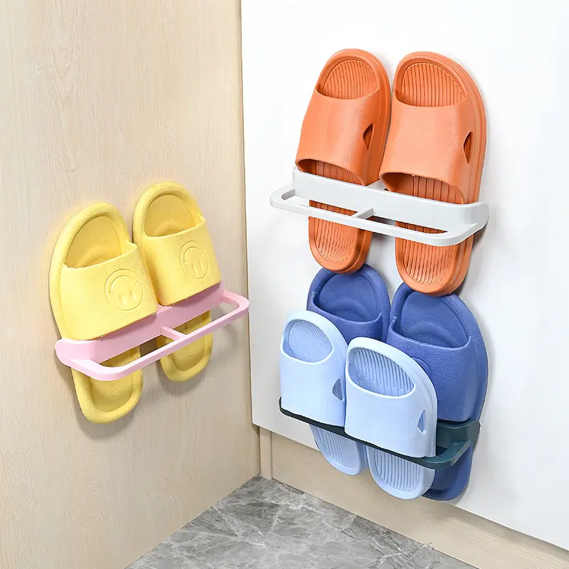 Punching-free Toilet Slippers Storage Rack Towel Storage Rack