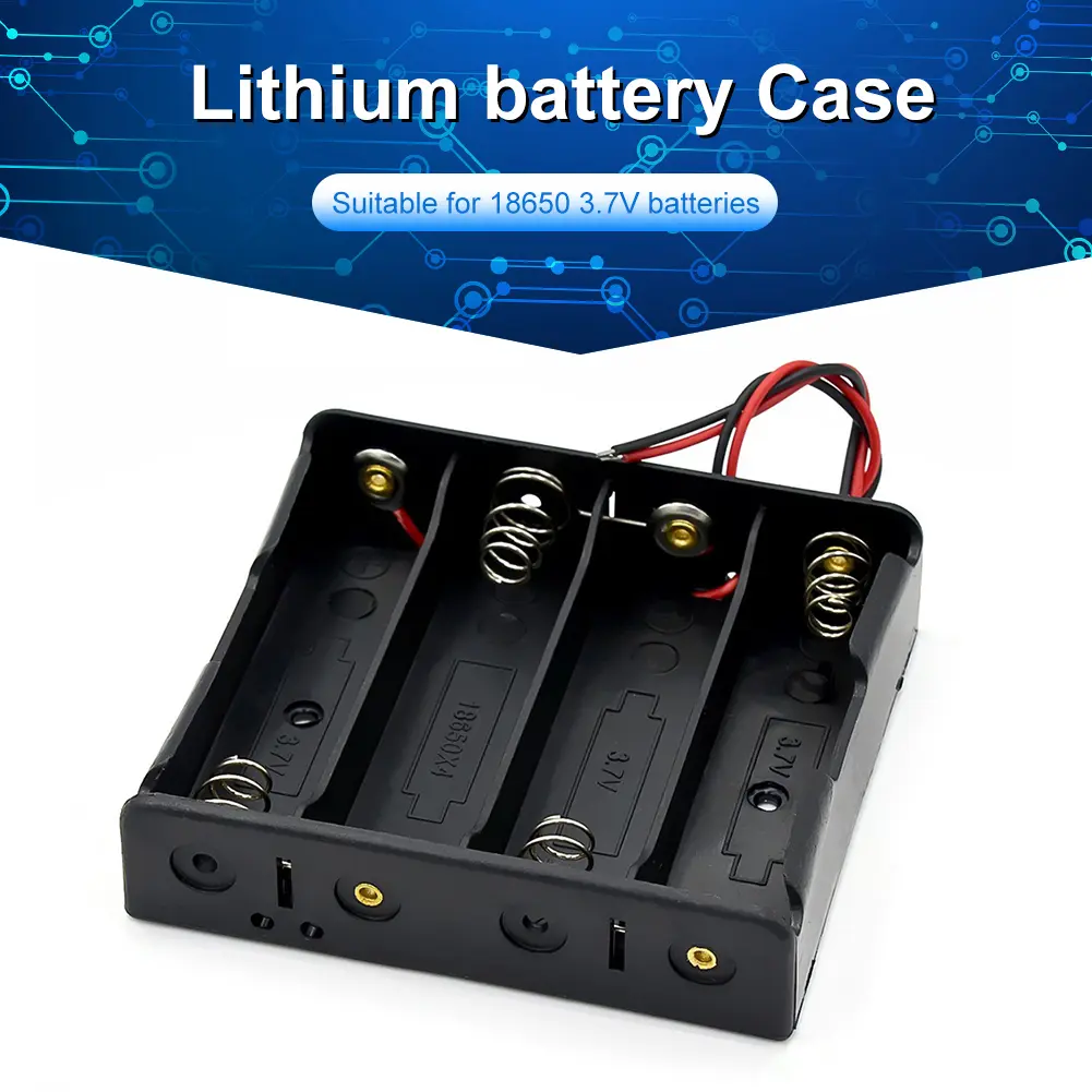 10 chiếc Hộp lưu trữ pin 18650, 1 2 3 4 khe, chất liệu nhựa, màu đen, thích hợp cho pin 18650 3.7V