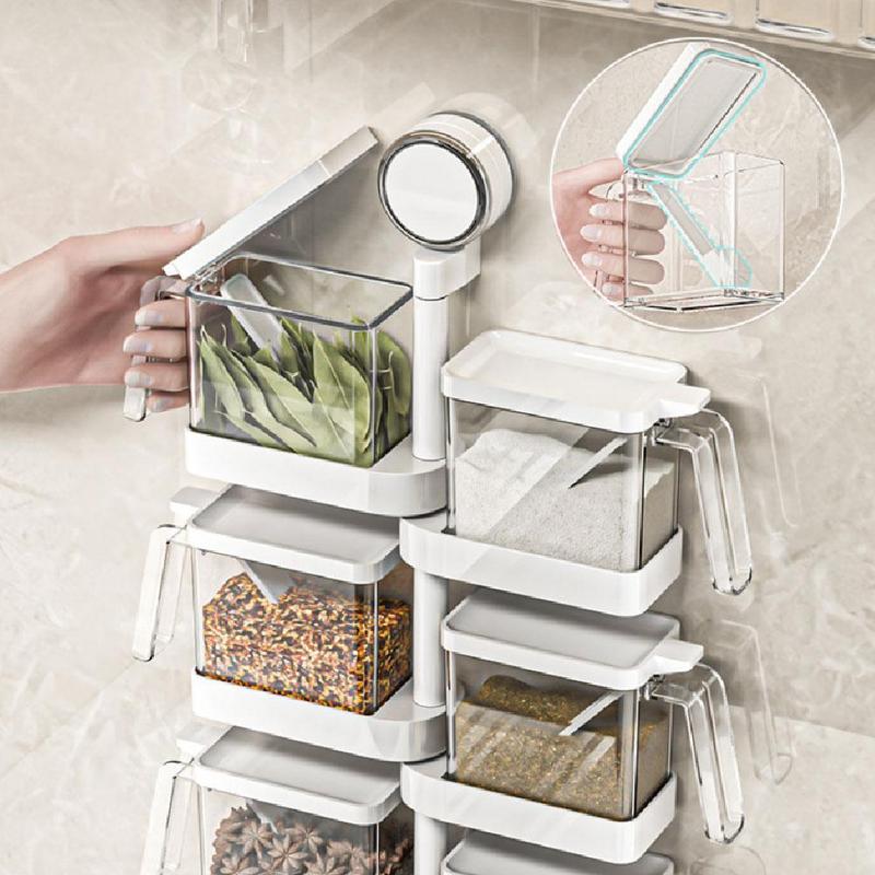 Transparent Ginger Storage Box Flavouring Spices Container Wall Mounted Onion And Garlic Storage Box Suction Cup No Punching 3