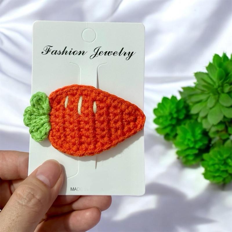 Kẹp tóc len handmade hình rau củ 2