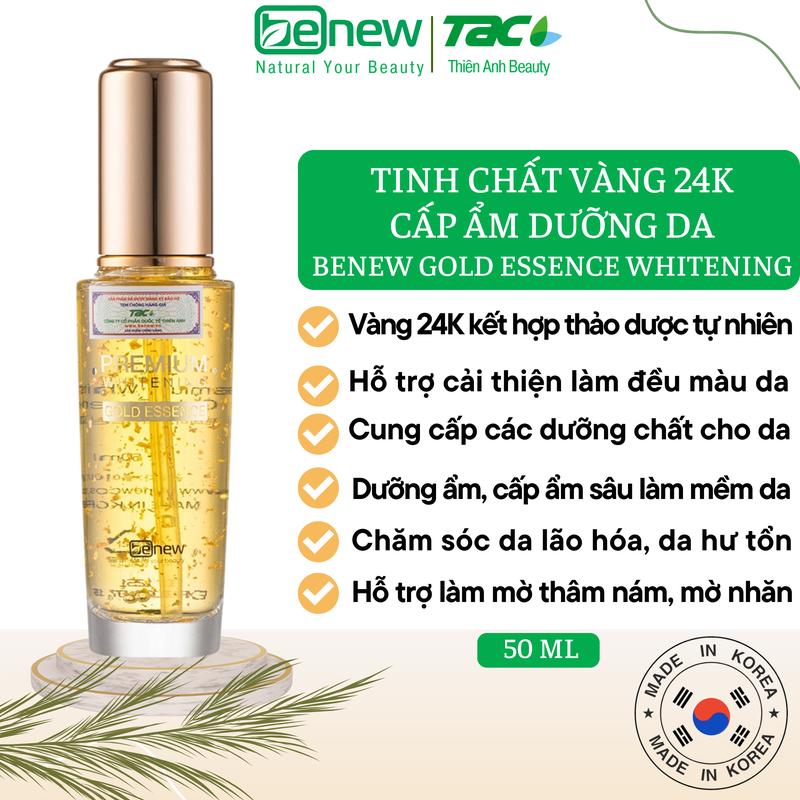 BENEW Tinh chất vàng dưỡng da 24K - Benew Premium Whitening Gold Essence 50ml Skincare Chăm Sóc Da Nữ Dưỡng Ẩm Da Làm Đẹp Da Serum Cấp Ẩm Women