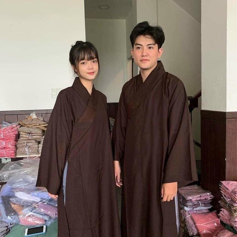 Áo Tràng Phật Tử Dành Cho Nam Và Nữ Trơn Voan Đầm Voi Women