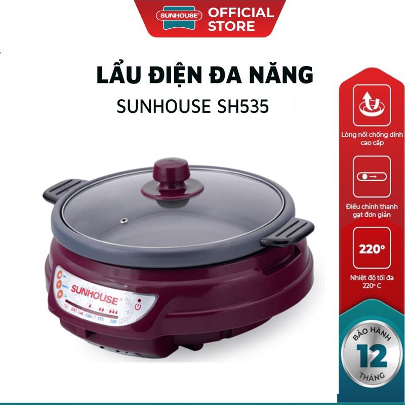 Nồi điện đa năng Sunhouse SH535L - Nấu siêu nhanh - An toàn khi sử dụng - Bảo hành 12 tháng Nồi Lẩu Điện Nồi Lẩu Nấu Ăn