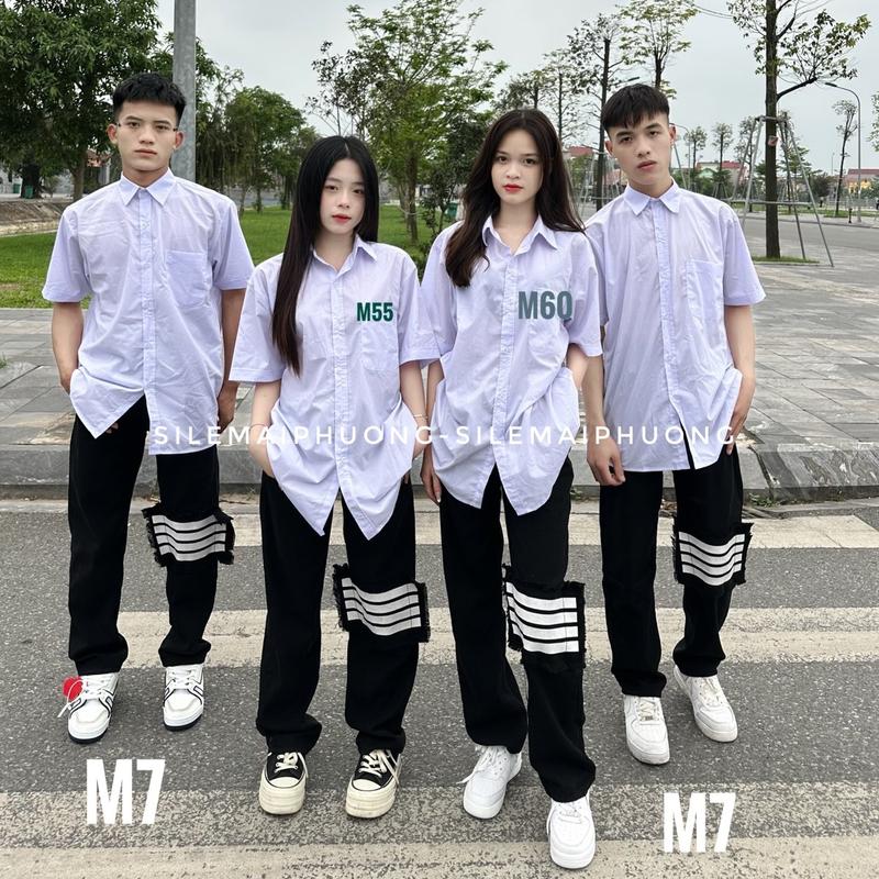 Quần Jean Nam Nữ Kẻ Vạch Gối Màu Đen chính chủ SLMP