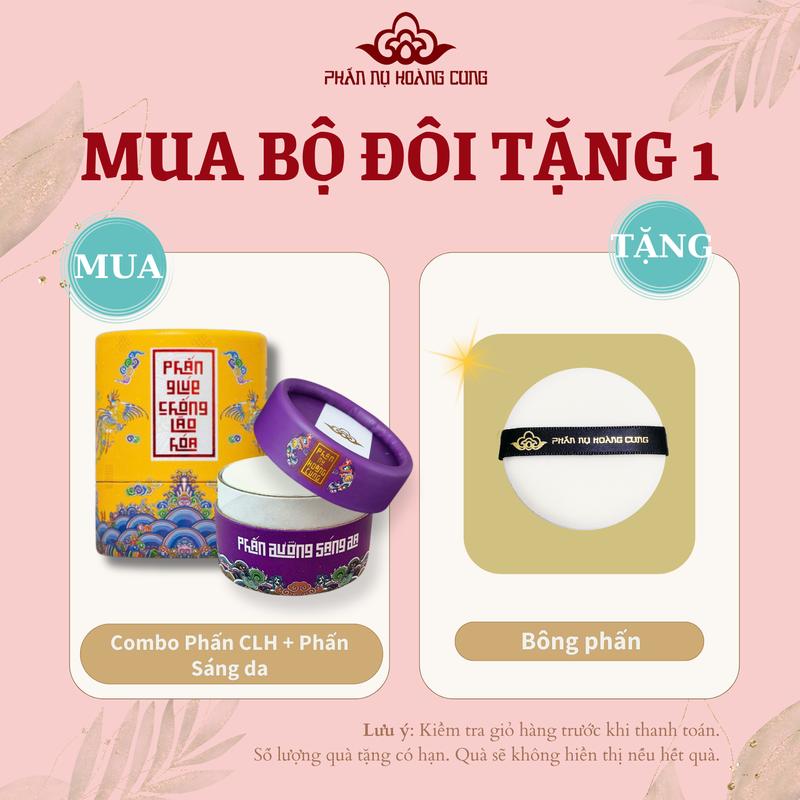Bộ Đôi Phấn Dưỡng Sáng Da + Phấn Dưỡng Da Giúp Chống Lão Hoá Cho Da Phấn Nụ Hoàng Cung Skincare Nữ  Dưỡng Da Mặt