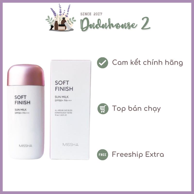 Kem chống nắng Missha hồng Soft Finish Sun Milk 70ml