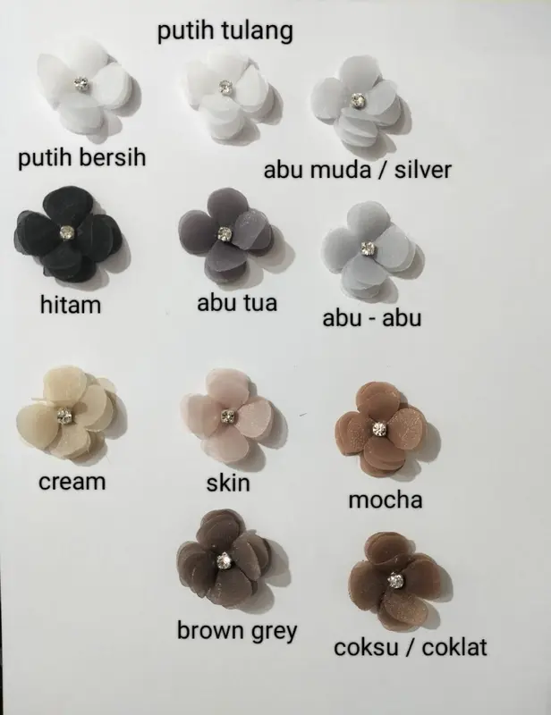 Aplikasi bunga semanggi juntai 4cm -bunga 3D -kebaya -payet -organza -gamis -jahit 5