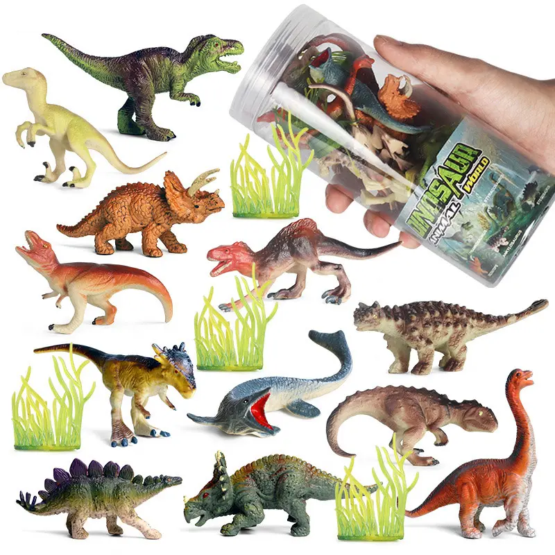 12pcs/set Simulation Wild Animal Model Toy Mini Animal Dinosaurs Dolphins Penguins Child PVC Figures Dolls Toys for Children