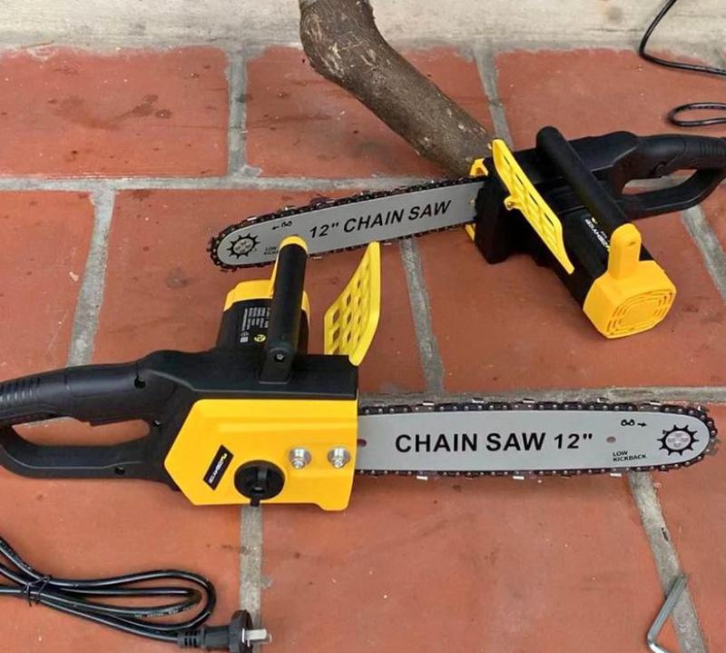 Máy cưa xích điện 220v, Máy cưa gỗ cắt gỗ cầm tay 12 Inch công suất lớn